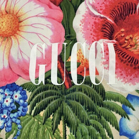 GUCCI Floral Tropical Trees Dust Bag Drawstring Travel Shoes 18"L x 12"W - Picture 2 of 10